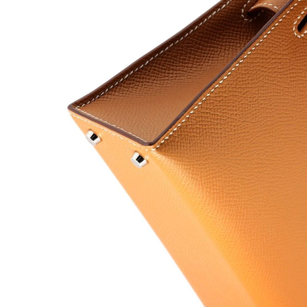 Hermes Kelly Mini II Bag Gold Epsom with Palladium Hardware 20 Brown - Picture 8 of 8